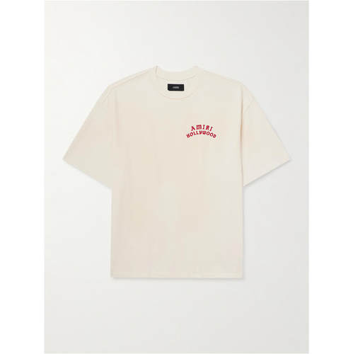 Amiri 埃米尔 男士 FW25 T恤 Hollywood 徽标印花棉针织
