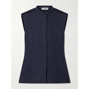 Sander 上衣 吉尔·桑达 SS26 荷叶边棉质府绸 女士 Jil