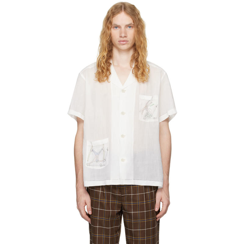 Bode 男士 衬衫 白色 Skiers 衬衫