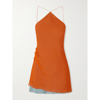 SIR. 女士 短款连衣裙 Dabica 层叠感挂脖真丝雪纺迷你连衣裙