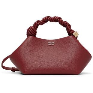 Ganni 甘尼 女士 手提包 红色小号 Grained Bou