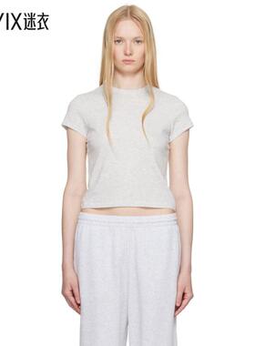 SKIMS 女款灰色 Relaxed Tees Shrunken T 恤 迷衣时尚