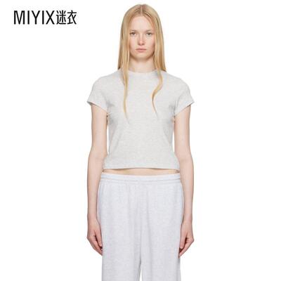 SKIMS 女款灰色 Relaxed Tees Shrunken T 恤 迷衣时尚