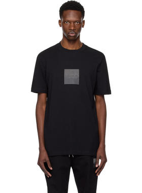 HUGO BOSS雨果博斯 男士黑色 Cotton Jersey Split Logo T恤