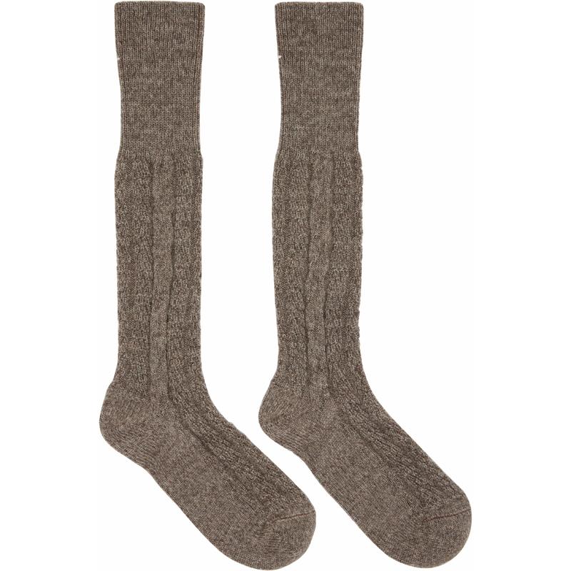 Maison Margiela马吉拉 男士 袜子 棕色 Bootleg 高筒袜