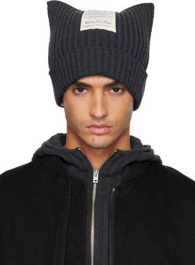 Acne Studios 男士 毛线帽 灰色 Ribbed Square 无檐帽