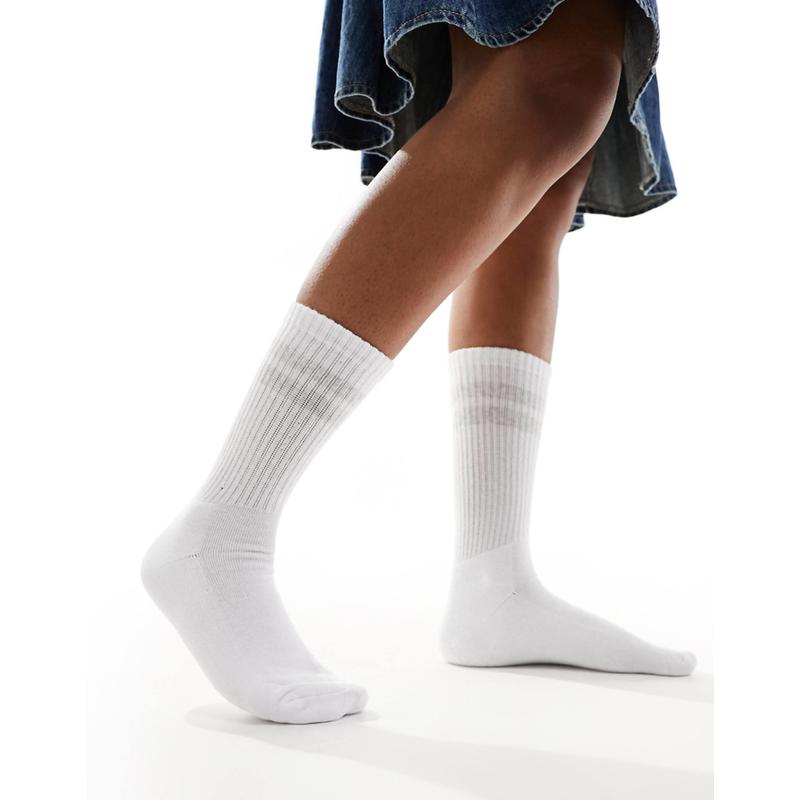 Vero Moda 女士 袜子 运动罗纹灰色袜子(白色)