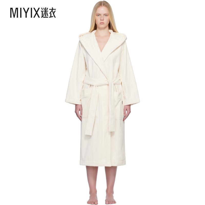 Tekla Fabrics 女款米色 Terry Hooded 浴袍 迷衣时尚