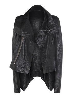 Rick Owens 女士 SS26 夹克 黑色皮革夹克