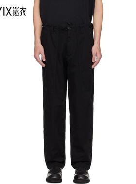 Yohji Yamamoto 男款黑色 BS Katsuragi Hem Zip Painter 长裤 迷