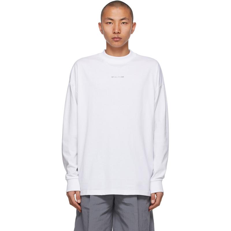 1017 ALYX 9SM 男士 T恤 白色 Visual Logo 长袖 T 恤