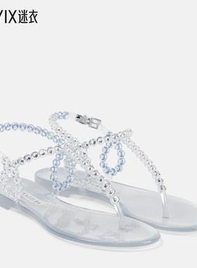 Aquazzura 女款Almost Bare PVC 精饰凉鞋 迷衣时尚