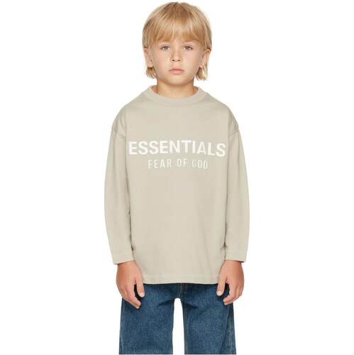 Essentials 中性（儿童） T恤 灰褐色 Classic 儿童长袖 童装