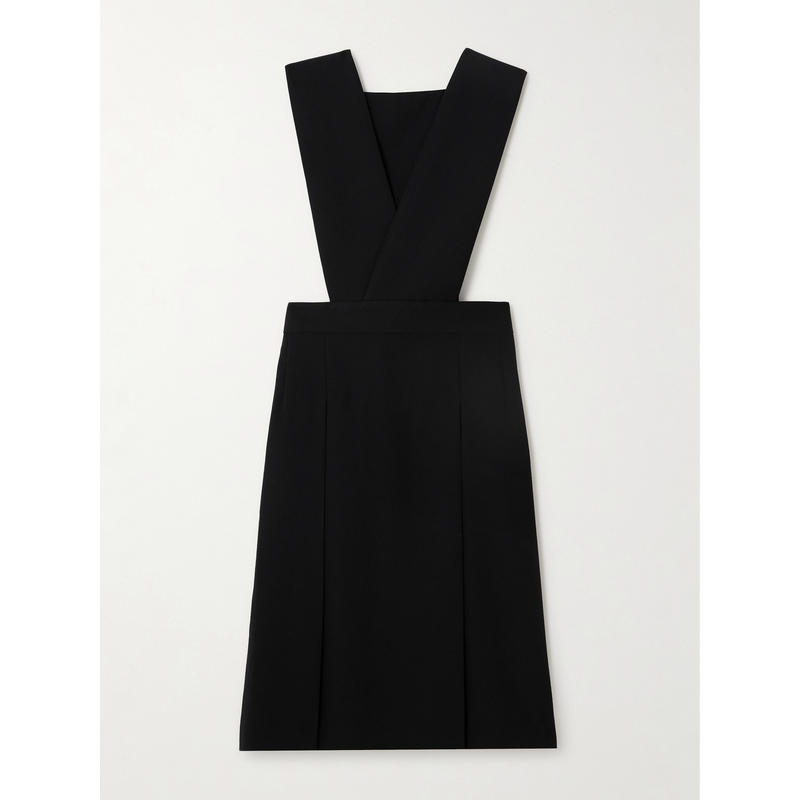 Comme des Garçons川久保玲 女士褶裥羊毛斜纹布中长连衣裙