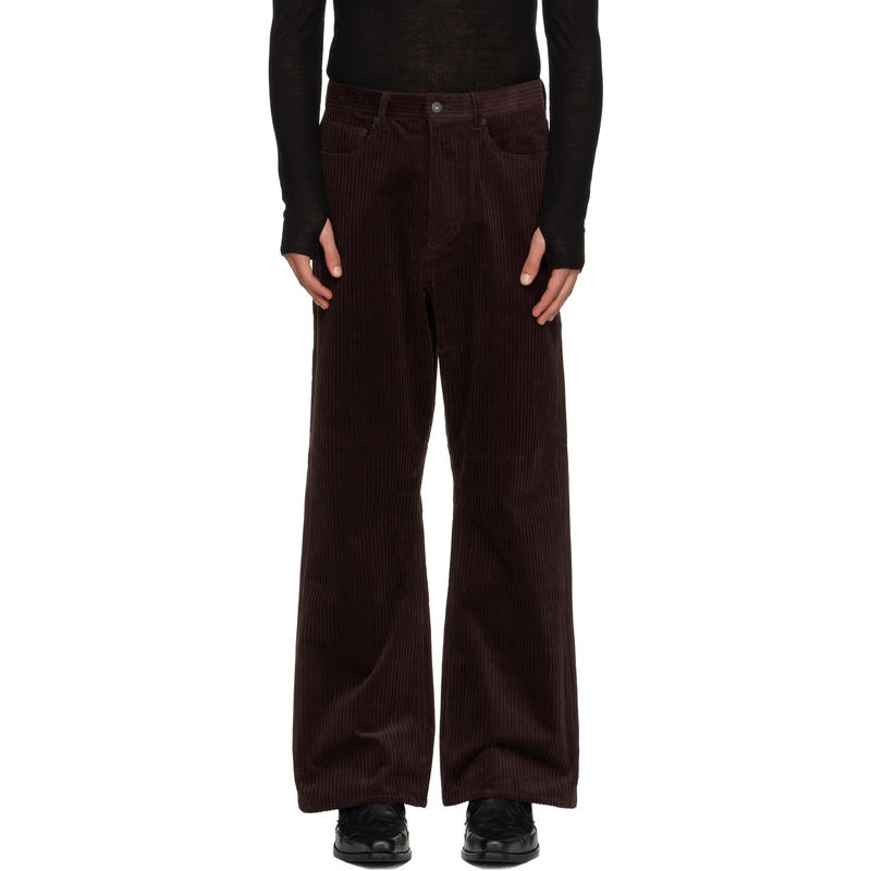 TONYWACK 男士 长裤 酒红色 Corduroy Loose Flared 长裤