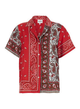 Parosh 女士 SS26 衬衫 Cuban for 领圈全扎染印花红色真丝