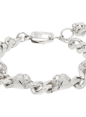 MCQUEEN 亚历山大·麦昆 男士 SS26 手链 银色 Skull Chain