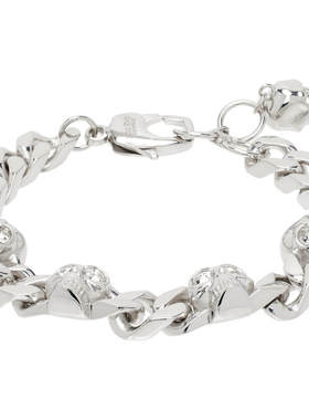 MCQUEEN 亚历山大·麦昆 男士 SS26 手链 银色 Skull Chain