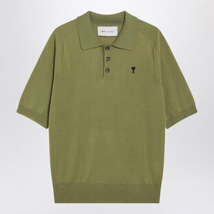 Ami AMI MATCHA 绿色羊毛 POLO衫 COEUR SS26 男士 Paris
