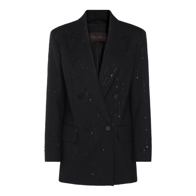 Max Mara 女士 FW25 西装外套 APPIA 黑色羊毛西装外套