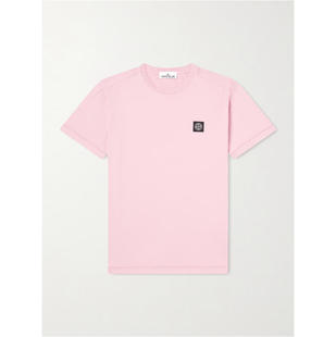 Stone Island 石头岛 男士 SS26 T恤 Logo-Appliquéd 件染棉针织