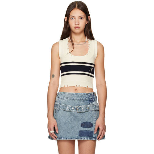 Ambush 女士 上衣 灰白色 Destroyed Rib Round Neck 马甲