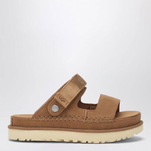 UGG Australia 女士 SS26 凉鞋 GOLDENSTAR GLIDE 绒面革栗色