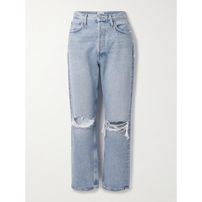 AGOLDE 女士 牛仔长裤 '90s 磨破中腰直筒牛仔裤
