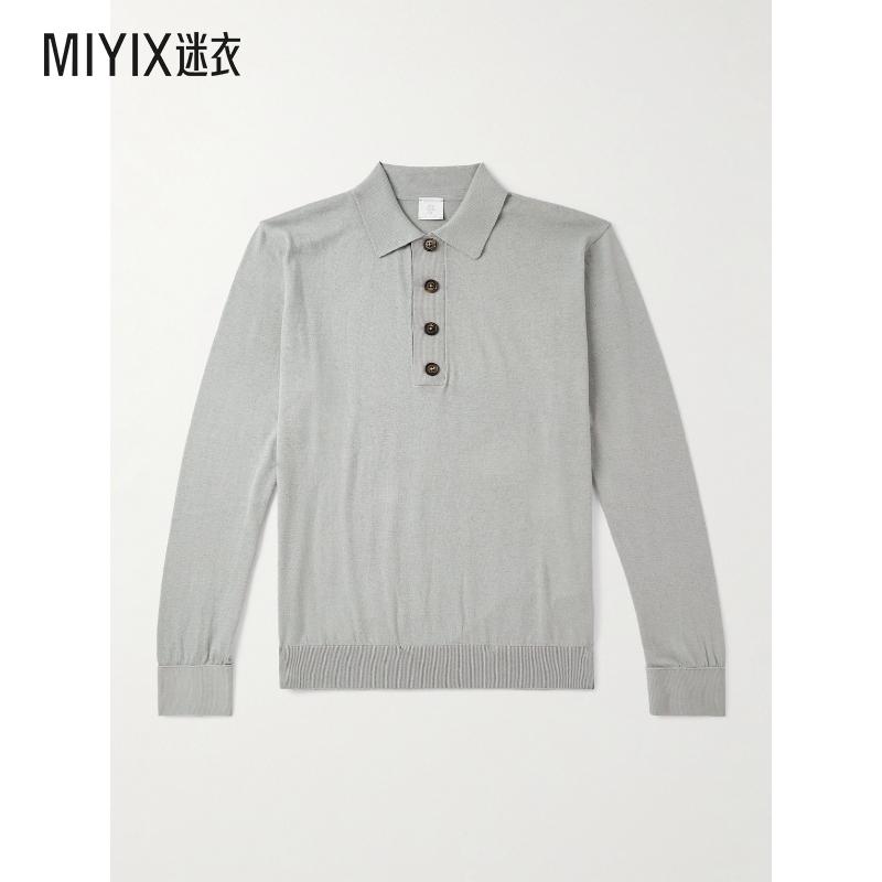 【秋冬新品】Eleventy 男款修身棉质羊绒混纺Polo衫 迷衣时尚