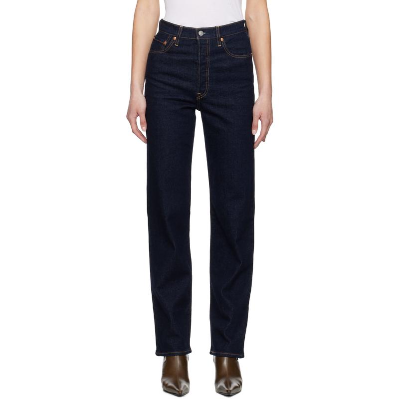 Levi's 女士 牛仔长裤 海军蓝 Ribcage Full-Length 牛仔裤
