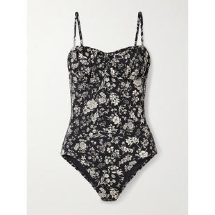 Johnson Zahara 女士 连体泳衣 褶皱印花钢托泳衣 秋冬新品 Ulla
