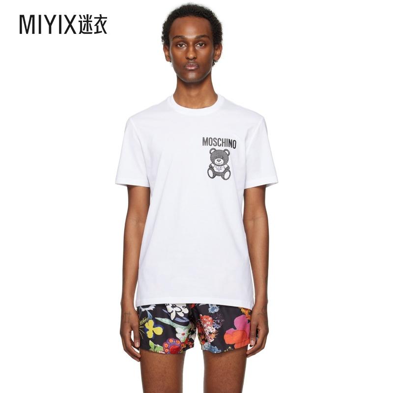 Moschino 莫斯奇诺 男士 白色 Small Teddy Mesh T 恤 迷衣时尚