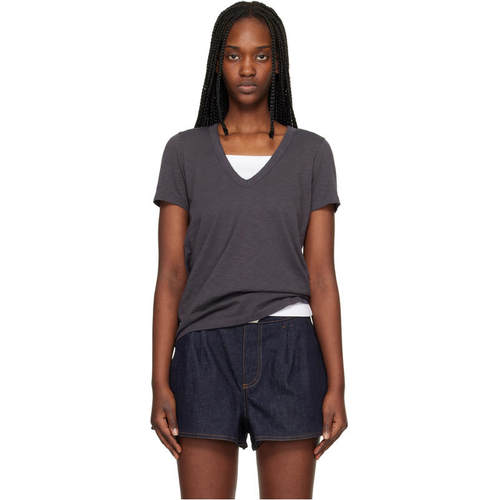 Rag  Bone 瑞格布恩 女士 T恤 灰色 The Slub Vee