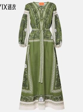 La DoubleJ 女款Viviana 印花棉质棉布长款连衣裙 迷衣时尚