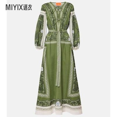 La DoubleJ 女款Viviana 印花棉质棉布长款连衣裙 迷衣时尚