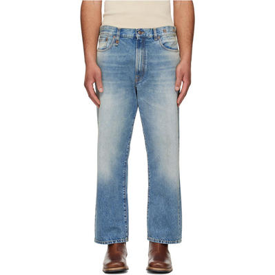 R13 男士 牛仔长裤 蓝色 Washed Boyfriend 牛仔裤