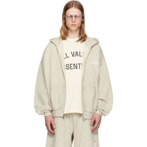 Essentials 男士 卫衣 米色 90's Zip-Up 连帽衫
