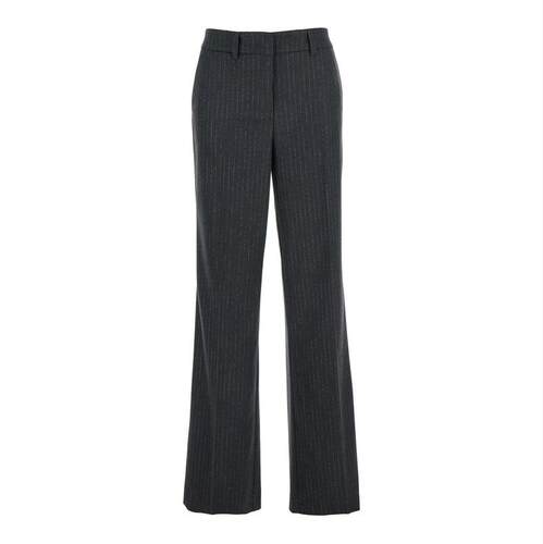 Plain. 女士 FW25 长裤 条纹羊毛混纺裤