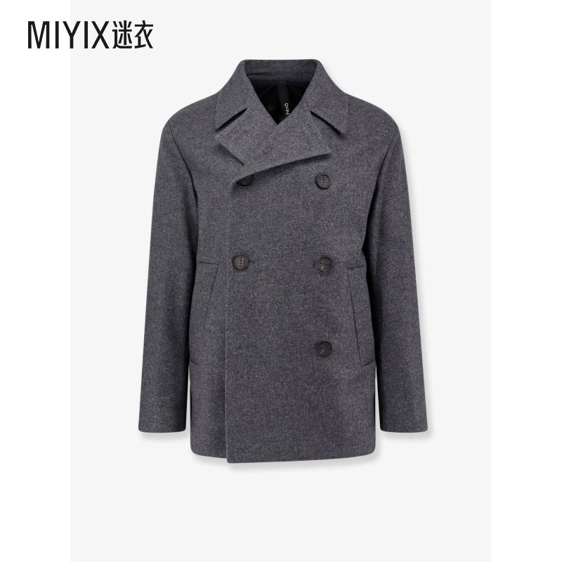 [秋冬新品]Hevò 男款双排扣初剪羊毛混纺大衣 迷衣时尚