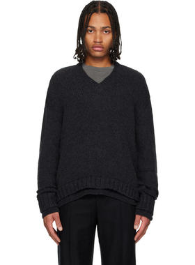 Our Legacy 男士 毛衣 灰色 False V-Neck 毛衣