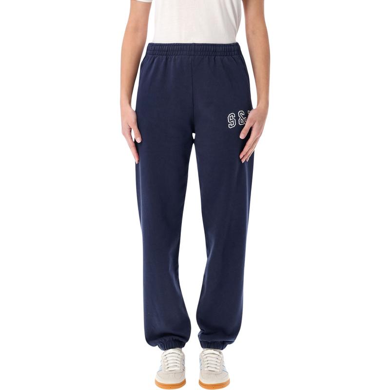 Sporty  Rich 女士 FW25 运动长裤 Rich SR Ivy 海军蓝运动裤