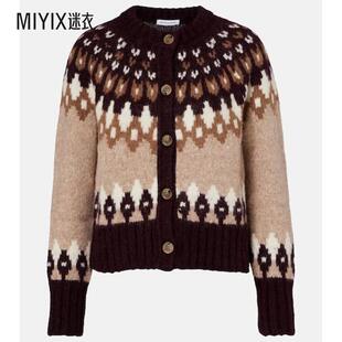 Christina 女款 Fair Isle Veronica 羊驼毛混纺针织开衫 Beard