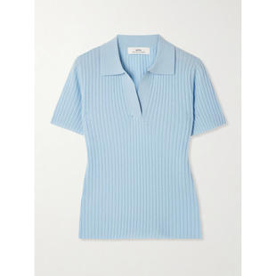 Arch4 女士 SS26 POLO衫 Daffodil 罗纹真丝羊绒混纺