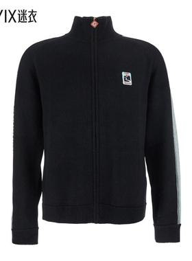 【秋冬新品】Casablanca 男款Front 黑色高领带Logo拼缀羊毛男士