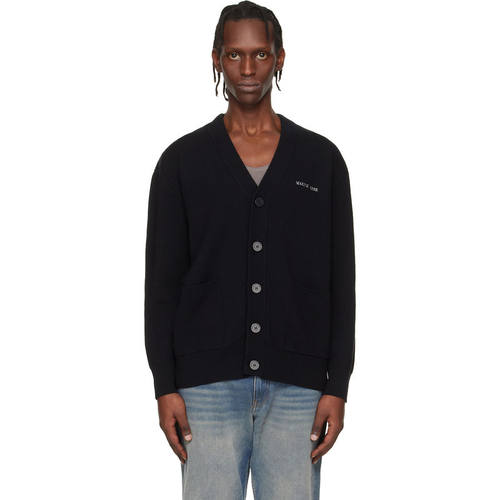 Marine Serre 男士 FW25 开衫 黑色 Merino Wool Knit Maxi