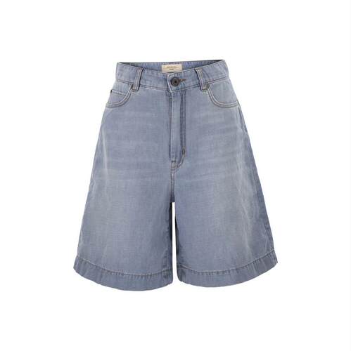 Weekend Max Mara 女士 SS26 短裤 WKDOZONO 棉质亚麻百慕大牛仔