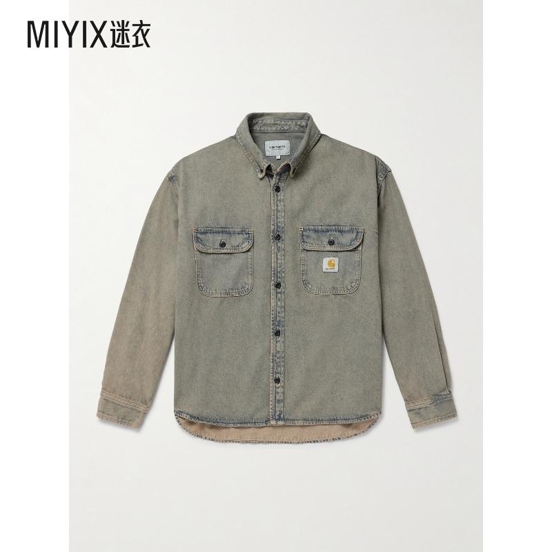 Carhartt WIP卡哈特 男款Tigan 领尖带扣式衣领牛仔衬衫式夹克 迷