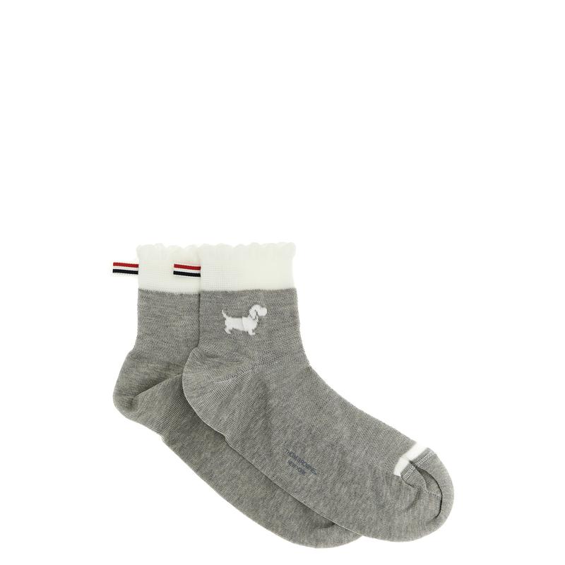 Thom Browne 女士 SS26 袜子 Hector 嵌花針織襪