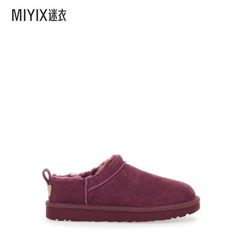 [秋冬新品]UGG Australia 女款“Classic Micro” 酒红带Logo压纹