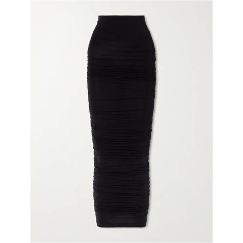 Wolford 沃尔福特 女士 SS26 中长裙 黑色 Sheer Drape 半身裙